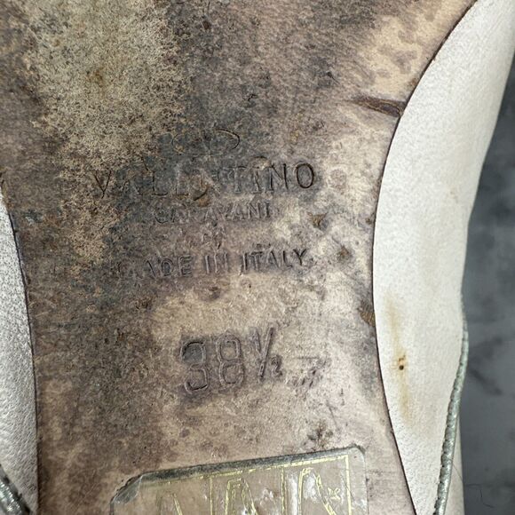 Valentino Garavani Bow Ballet Flats Size 38.5/7.5 Blush Pink Nude Nubuck Leather - Picture 8 of 8